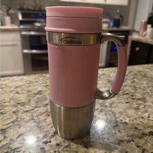 Pink leather wrapped tumbler